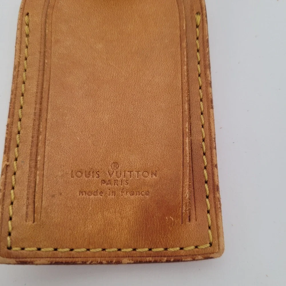 Louis Vuitton Vachetta Leather Luggage Tag and Handle Binder Poignee Set France